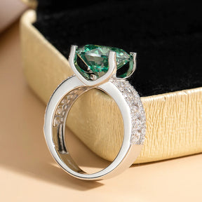 Anel Celestine Prata 925 com Moissanite Verde