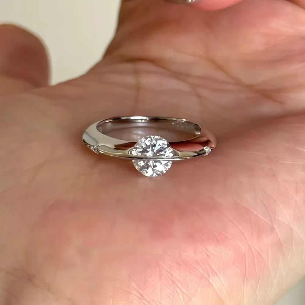 Anel Gyrius com Moissanite 1Ct