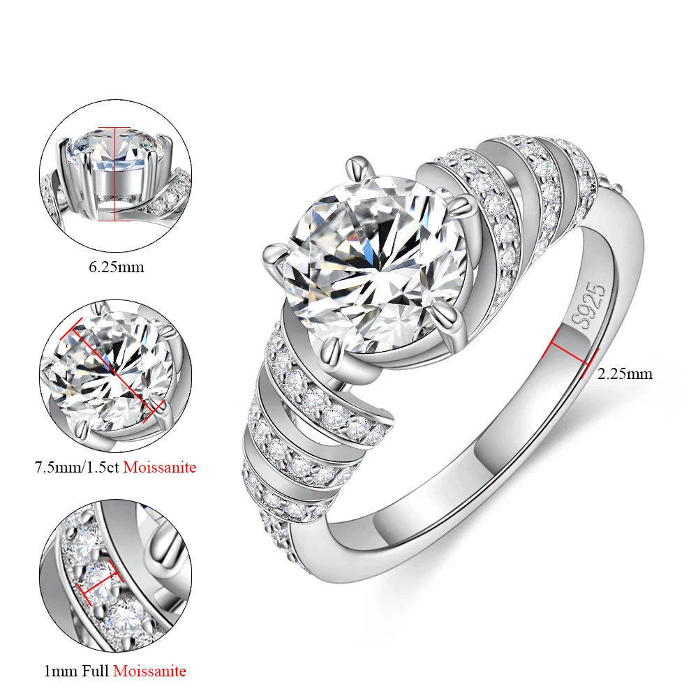 Anel Solitário Enlace Moissanite Deluxe 1,5CT