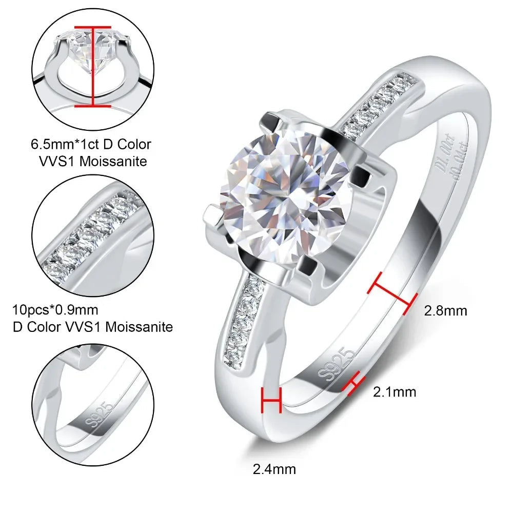 Anel Altis Prata 925 Moissanite Deluxe