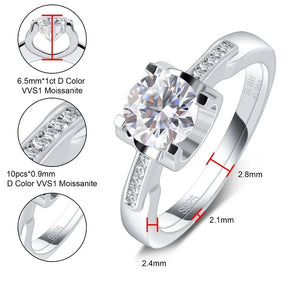 Anel Altis Prata 925 Moissanite Deluxe