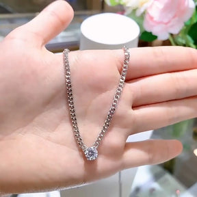 Colar Ellos Prata 925 com Moissanite