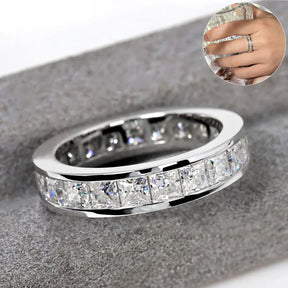 Anel Souveraine Cravejado Moissanite Deluxe Lab Grown