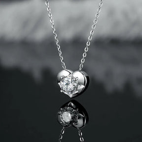 Colar Coração Prata 925 Moissanite Deluxe 1CT