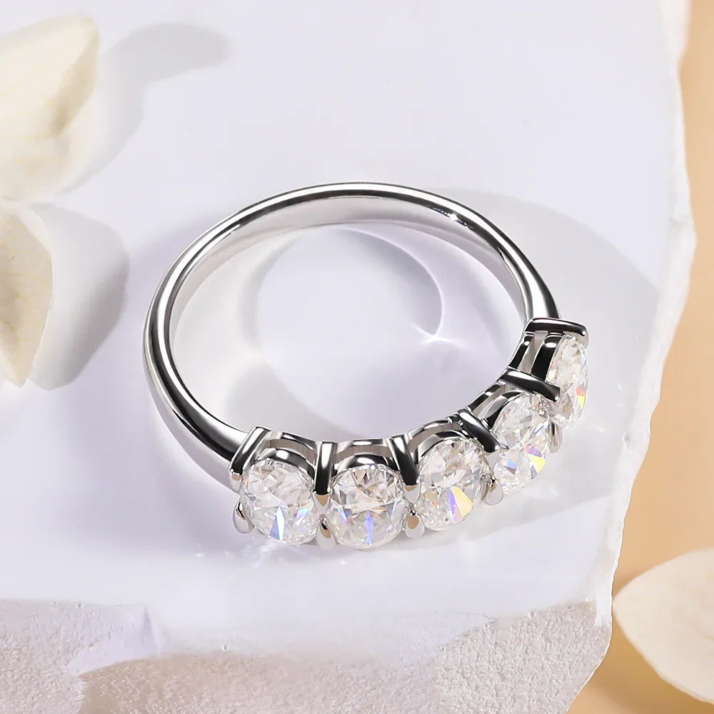 Anel Eternidade Prata 925 Moissanite Deluxe 0.5CT