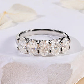Anel Eternidade Prata 925 Moissanite Deluxe 0.5CT