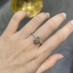 Anel Solitário Kalem Moissanite Oval Champagne