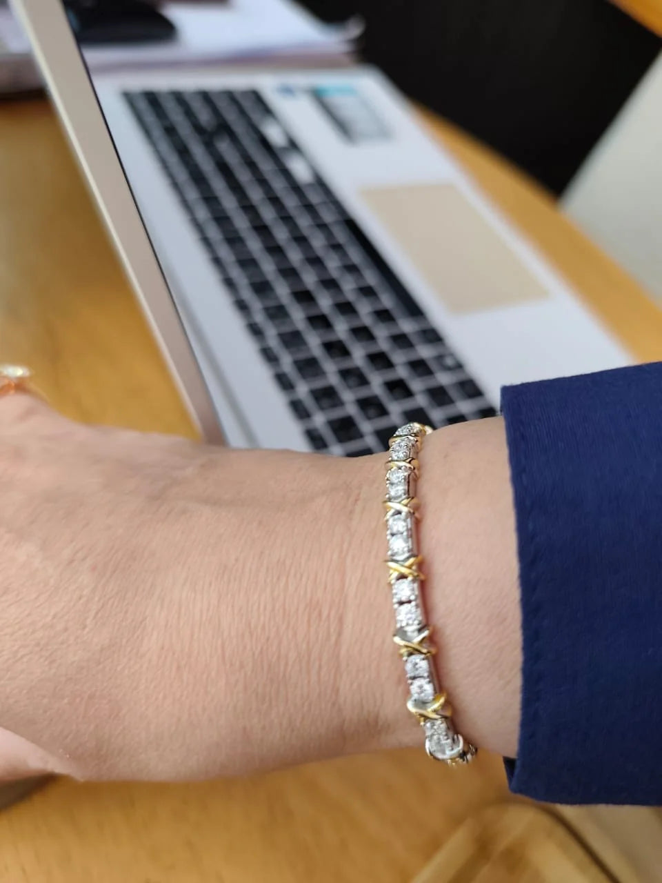 Pulseira Xcellence Banhada a Ouro 18K Cravejada com Moissanite